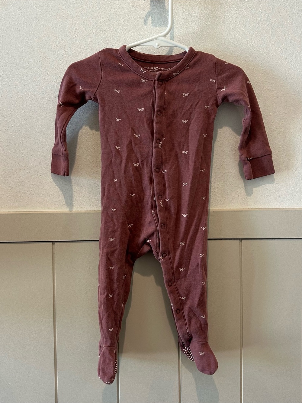 Colored Organics footie outfit 3/6 months